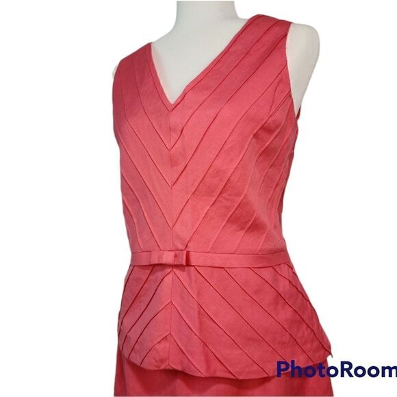 Positive Attitude Pink Linen Blend 2 PCS Skirt Set Full Lining Size 12 - Picture 5 of 16